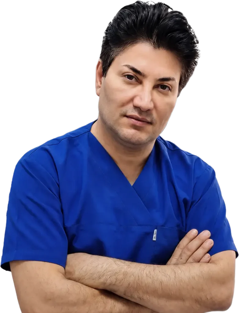 Dr. Hashemi Araghi standing with crossed arms